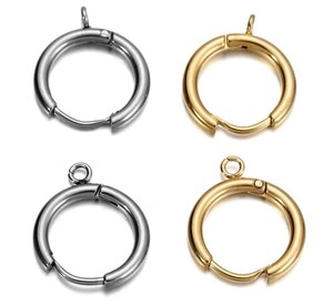 Phẫu thuật Thép không gỉ không gây dị ứng vòng <span class=keywords><strong>Hoop</strong></span> Huggie Bông tai móc với vòng móc dài earwire clip trên Hoops với mở vòng - Product Image 1