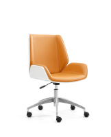 Chaise de bureau pivotante en cuir moderne de qualité supérieure |   Conception ergonomique et confortable avec accoudoirs réglables et pieds chromés