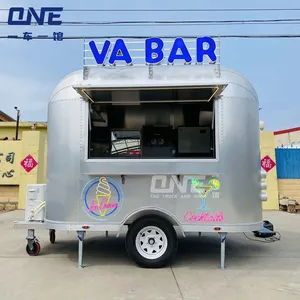 New trend street mobile trailer fast ice cream trailer truck mobile food truck air stream food trailer with customized size