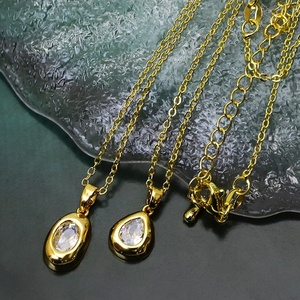 ของขวัญเครื่องประดับวันเกิด จี้รูปหยดน้ำชุบทอง 18 กะรัต - Product Image 5