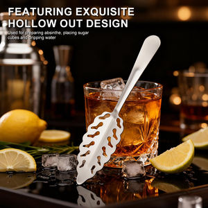 Cuillère en acier inoxydable or rose, design feuille d'absinthe, nouveauté 2026, vente chaude, pour bar à l'absinthe, avec option de logo personnalisé - Product Image 4