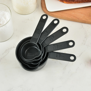 11 piezas de plástico negro tazas y cucharas para medir conjunto para hornear café accesorios de cocina - Product Image 3