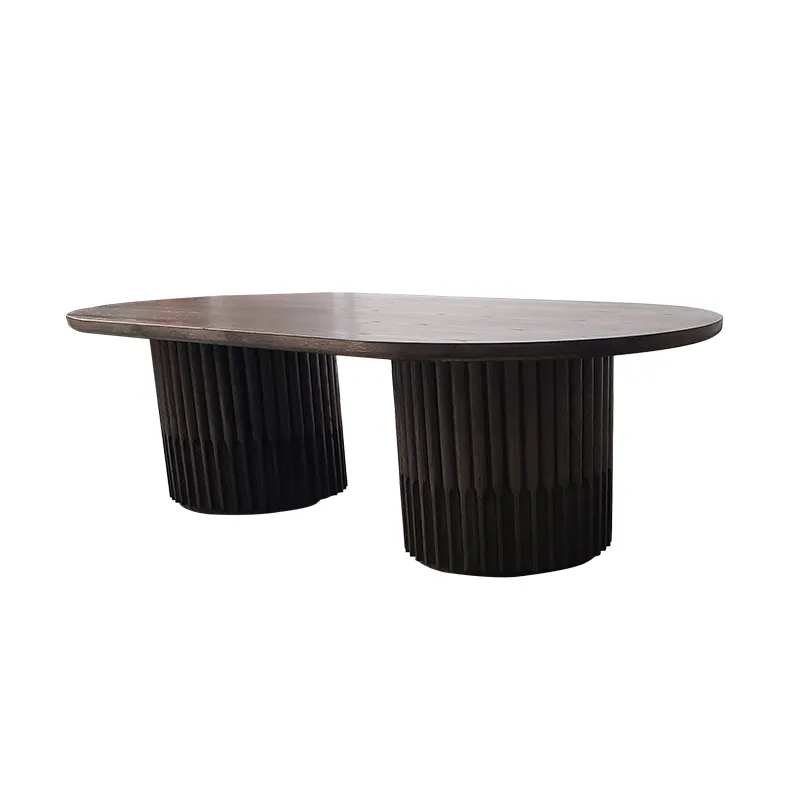 Mrs Woods новый дизайн в нордическом стиле Прочный Устойчивый дубовый деревянный круглый черный обеденный деревянный стол