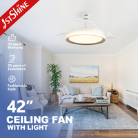 1stshine chambre à coucher électrique lustre décoratif télécommande lustre intelligent bldc moderne led ventilateur de plafond avec lumière