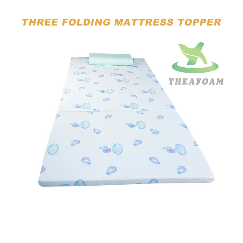 2021 Hot 3 folding Breathable Reticulated Soft Bed Sponge Mattress