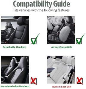 Housses de siège auto universelles en cuir écologique bleu, ensemble complet, durables, sport, luxe, tissu, 90% pour berlines et SUV, 5 places, toutes saisons, couleur café - Product Image 4
