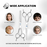 Ciseaux de coiffure professionnels de 7 pouces en acier inoxydable à haute teneur en carbone, ciseaux de barbier avec lames ultra-affûtées