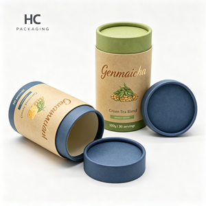 Caja de Embalaje de Tubo de Papel de Grado Alimenticio Personalizada con Tapa para Té, Café en Polvo, Especias, Embalaje de Regalo, Logotipo Personalizado Impreso - Product Image 1