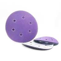 Disque abrasif en céramique/vignette abrasive SABER 6 pouces (150 mm) 6/9 trous violet, haute performance pour ponceuse, fourni par l'usine (OEM)