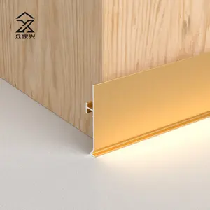 Aluminum Alloy Edge Trim Profile Wall Foot Decoration Baseboard Golden Matt Floor Wall Metal Skirting Board