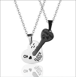 Collier Cœur pour Couples et Meilleurs Amis, Paire de Clés en Acier Inoxydable, Gravure Personnalisée, Bijoux Tendance Unisexe, Ne Ternit Pas - Product Image 5