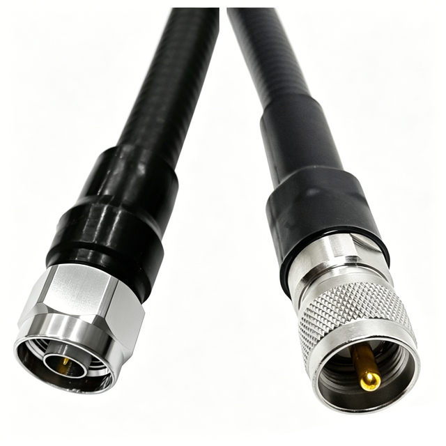 Factory Rf Cable Assembly N Type Male UHF PL259 Male 1/2 LDF4-50A Feeder & Superflex Hard Line Coaxial PE Cable Jumper Cable