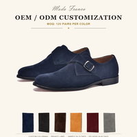 Mocassins de luxe en daim pour hommes, style belge, à boucle simple, chaussures habillées pour affaires et mariages, personnalisables OEM ODM