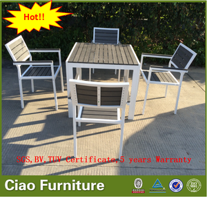 <span class=keywords><strong>Chaise</strong></span> <span class=keywords><strong>de</strong></span> salle à manger élégante et imperméable en plastique imitation bois pour extérieur, patio, café, jardin, bar et loisirs - Product Image 4