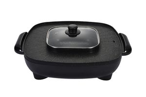 <span class=keywords><strong>Asador</strong></span> de pollos de engorde eléctrico doméstico, sartén de parrilla eléctrica con control de temperatura doble, brocheta de olla integrada, sartén de parrilla antiadherente - Product Image 3