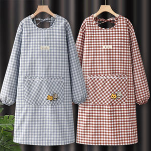 2022 Version coréenne mode <span class=keywords><strong>Blouse</strong></span> à manches longues coton salopette rouge Internet maison <span class=keywords><strong>cuisine</strong></span> <span class=keywords><strong>cuisine</strong></span> spécial femmes <span class=keywords><strong>tablier</strong></span> - Product Image 3