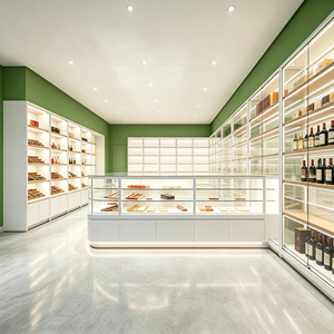 Vitrine Moderne LED Éclairée Étanche en Verre Trempé Écologique pour Magasin de Tabac de Luxe – Ensemble de Présentation pour la Vente au Détail de Tabac - Product Image 3