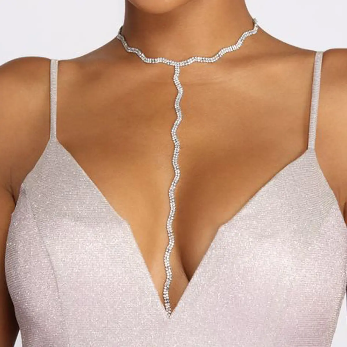 Sıcak güzel kızlar moda gösterisi Ftv gece yarısı seksi erotik Bling ayarlanabilir Rhinestone elmas Glitter vücut zincirleri takı iç çamaşırı