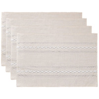 DUOLAI Tapis de table de cuisine rectangulaire lavable de luxe monocouche napperons en lin