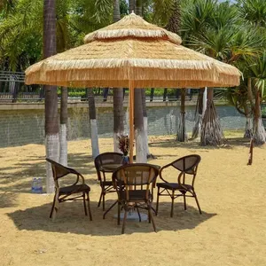 Ensemble <span class=keywords><strong>table</strong></span> et chaises d'extérieur <span class=keywords><strong>avec</strong></span> dentelle, <span class=keywords><strong>parasol</strong></span> de plage pour la pluie <span class=keywords><strong>parasol</strong></span> d'extérieur personnalisé luxueux support chaume parapluies de plage/ - Product Image 2