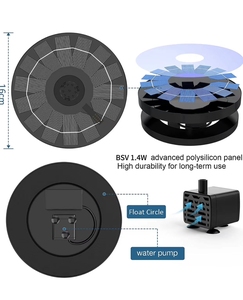 Fontaine de bain d'oiseaux de piscine de jardin Mini kit solaire flottant Smart Rotate Water Wiggler for Outdoor Scenery Auto Water Pump - Product Image 3