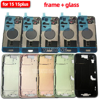 Vente en gros – Coque arrière en verre de qualité AA 100 % avec cadre pour iPhone 15 Pro Max Plus 15Plus 15P – Verre OEM d'usine pour mobile