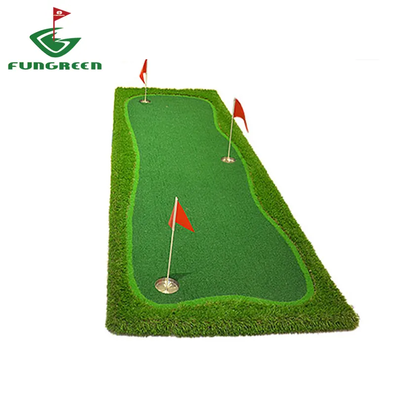 Tapis de golf direct d'usine 1*3m Golf vert gazon artificiel personnalisé avec trou 3 pièces