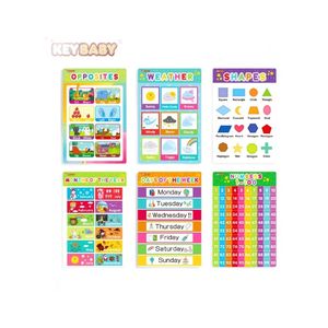 Affiches éducatives de dessins animés, 18 pièces, décoration murale pour l'apprentissage des mots en anglais, pour l'apprentissage précoce - Product Image 2