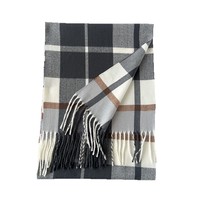 Écharpe en polyester à carreaux noirs et blancs, style britannique musulman, simple et tendance, épaisse et chaude, de haute qualité, pour homme, hiver