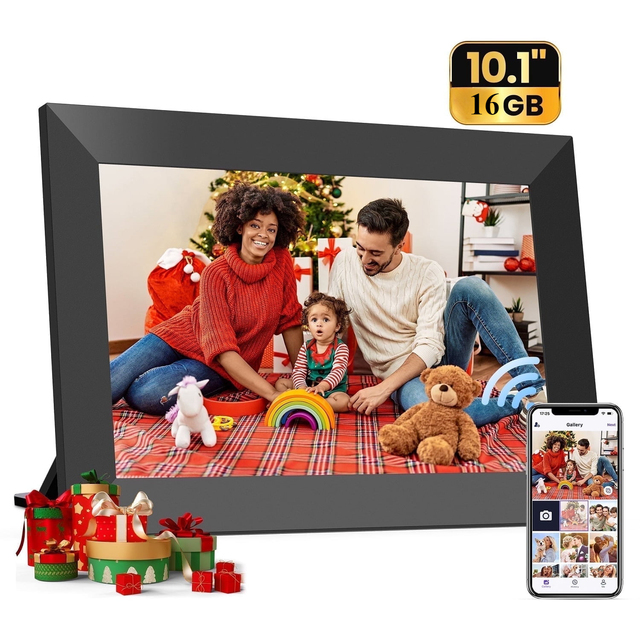 10.1 Inch IPS WiFi Digital Photo Frame Built-in 16GB 1280*800 16:10 MP4 AVI Videos for Meaningful Moment Photo Keepsakes