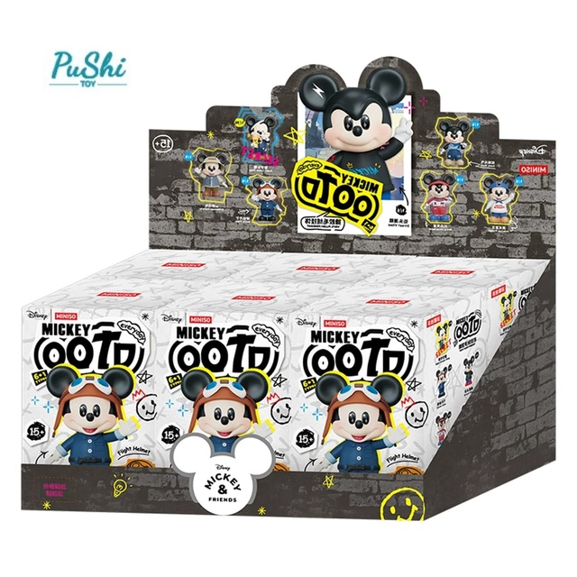 100% Original Hot Sale Miniso Mic Mouse OOTD 14cm Vinyl Plush Dolls Blind Box Vinyl Keychains Anime Cartoon Mystery Box Figures
