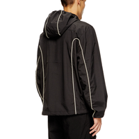 Veste coupe-vent à capuche pour homme, avec bordure contrastée, tissu Ripstop, doublure en mesh, membrane imperméable, style streetwear, vente en gros