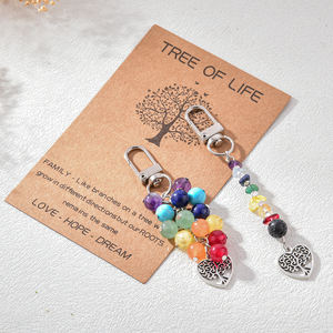 2pcs Set Multifunctional All-in-One Healing Trendy New Design Unisex Fashion <b>Pendants</b> <b>Charms</b> Tree Life Chakra Stone <b>Pendant</b> - Product Image 5