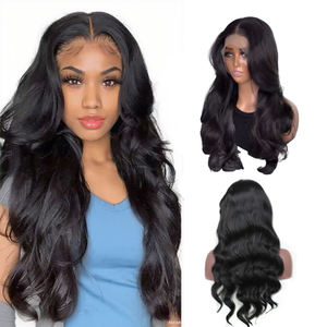 Perruque synthétique Body Wave en gros, ajustement confortable, facile à porter, texture douce et légère, noir naturel, dentelle transparente, tendance - Product Image 1