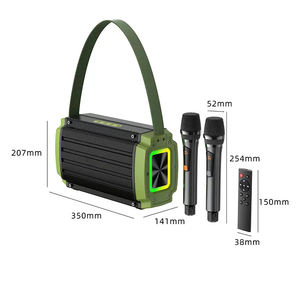 नया पोर्टेबल हाईफाई वाइब्रेशन बड़े आकार का सुपर बास सबवूफर 60W बड़ा होम थिएटर बीटी स्पीकर 2 पीस वायरलेस माइक्रोफोन के साथ - Product Image 2