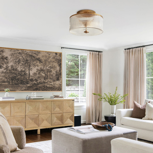 Simig chiếu sáng thủy tinh hiện đại tuôn ra núi thiết kế đơn giản Claude trang trại sọc thủy tinh trống Đèn trần - Product Image 3