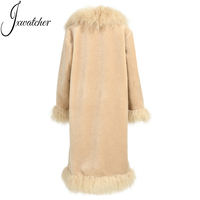 Abrigo de Invierno de Alta Calidad para Mujer de Piel de Oveja con Piel de Mongolia Personalizado Popular Abrigo Teddy de Lana de Cordero Real para Mujer