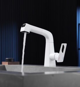 Robinet <span class=keywords><strong>de</strong></span> lavabo extractible <span class=keywords><strong>haut</strong></span> <span class=keywords><strong>de</strong></span> <span class=keywords><strong>gamme</strong></span> HONGDEC avec affichage numérique, hauteur réglable, pour salle <span class=keywords><strong>de</strong></span> bain - Product Image 3