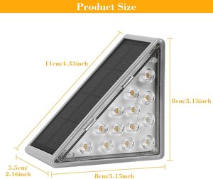 Luz Solar LED para Escaleras con Sensor de Movimiento, Iluminación Exterior para Terrazas, del Anochecer al Amanecer, Luces Solares para Escalones y Aceras - Product Image 6