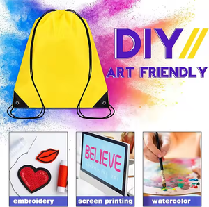 Sac à cordon vierge DIY 16,5x13 pouces en polyester 210D, idéal pour la broderie, la sérigraphie, l'aquarelle, l'école, la gym, les festivals, les motifs néon - Product Image 3
