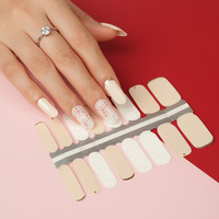 Bandes de vernis à ongles en gel vert transparentes 3D en forme de fleurs
