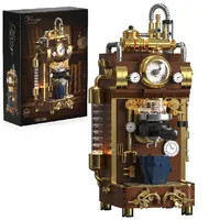 Huiji H1026 2026 Nuevo MOC Clásico, Diseño Creativo Retro, Máquina de Café a Vapor, Ladrillos de Construcción, Regalos para Adultos, 1091 Piezas, Juego de Bloques de Construcción
