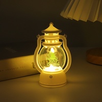 Vintage LED noel süslemeleri yaşlı masaüstü süslemeleri için ışık yayan fener
