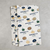 Papier d'emballage pour sandwichs résistant à la graisse avec logo personnalisé pour les emballages de boulangerie, de charcuterie et de restauration, feuilles de papier sulfurisé imprimées, conformes aux normes alimentaires