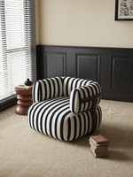 Sofá Individual Retro a Rayas para Vestíbulo de Hotel, Casa de Huéspedes, Silla Creativa de Ocio, Muebles para Sala de Estar de Apartamento o Villa