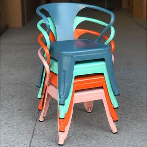 Wholesale Large Armchairs Industrial Furniture High-back <b>Stackable</b> Retro Style Coffee Shop Metal Fixed Armrest Steel bar <b>Chairs</b> - Product Image 5