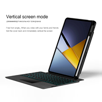 Keyboard TouchPad Baru untuk Poco Pad X1 2025 Case Pad 7 8 Pro 11.2 inci Tablet Nirkabel RGB Backlit Penyangga Pena yang Dapat Disesuaikan