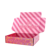 Boîte d'expédition en carton ondulé pliable imprimée avec logo personnalisé Boîtes postales en carton cosmétique pour huile essentielle Emballage en boîte cadeau rose en carton
