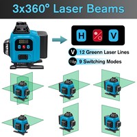 Niveau laser 4D à 16 lignes avec portée de 360° °   Niveau à bulle rotatif autonivelant - Outil de haute précision