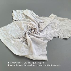 Chiffons en coton pour le nettoyage industriel, chiffons réutilisables en tissu de t-shirt blanc imprimé pour le nettoyage des équipements d'atelier - Product Image 3